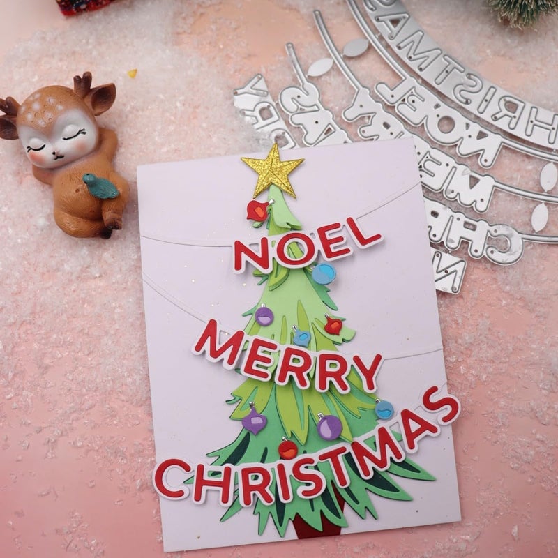 Feemkota Merry Christmas Noel Words Die Cuts for Card Making Christian Theme Banner Stamps Cutting Dies for DIY Paper Scrapbooking Crafts Embossing Decorations - Image 2